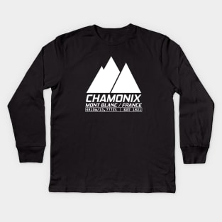 Chamonix Ski Resort Mont Blanc France Kids Long Sleeve T-Shirt